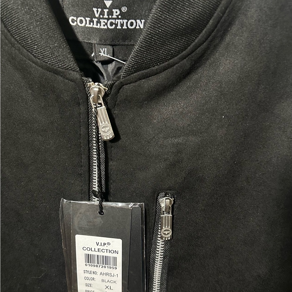 V.I.P Collection Men's Black Bomber Jacket - Picture 3 of 3
